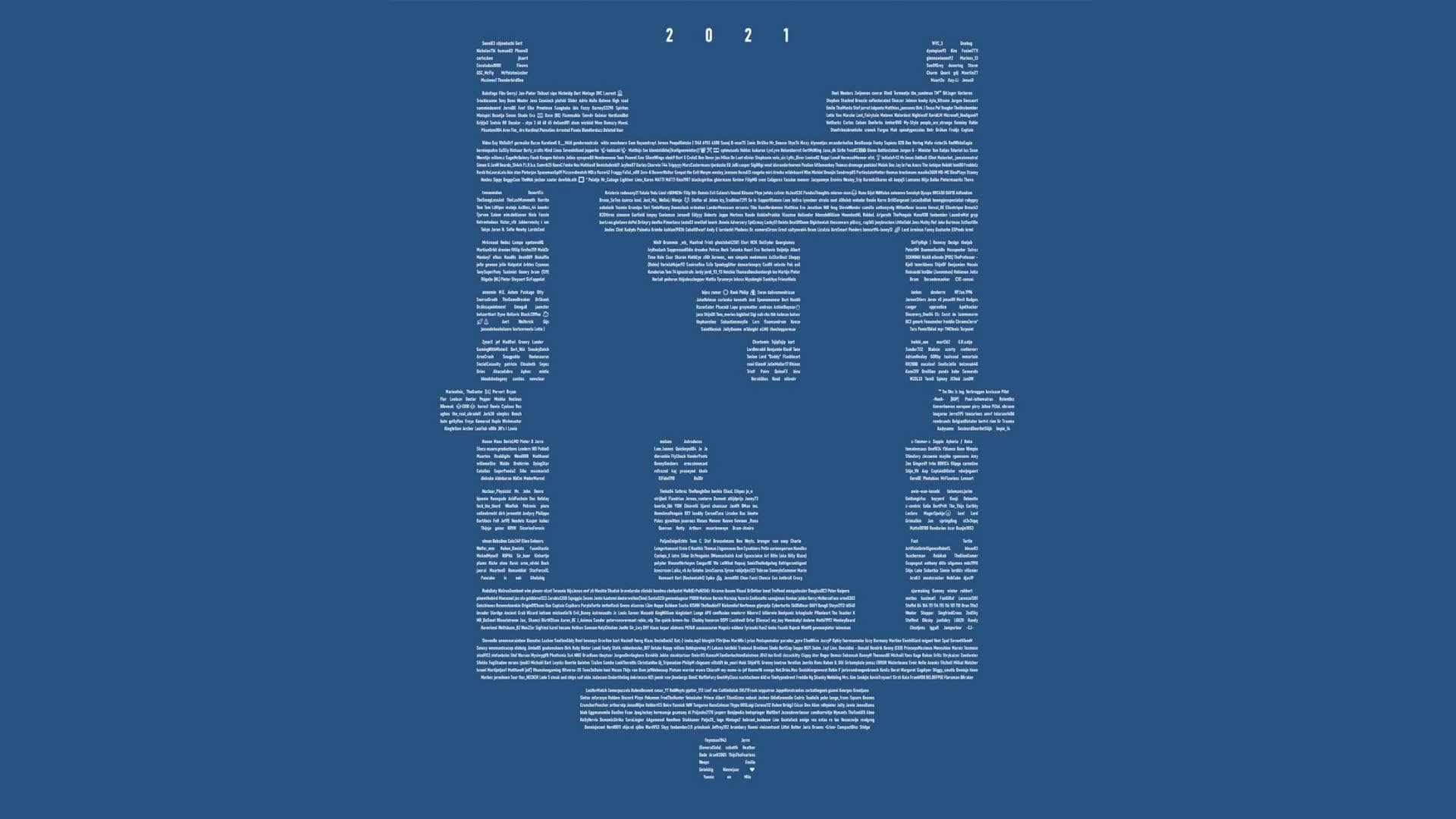 Nerdland logo made up of all the usernames