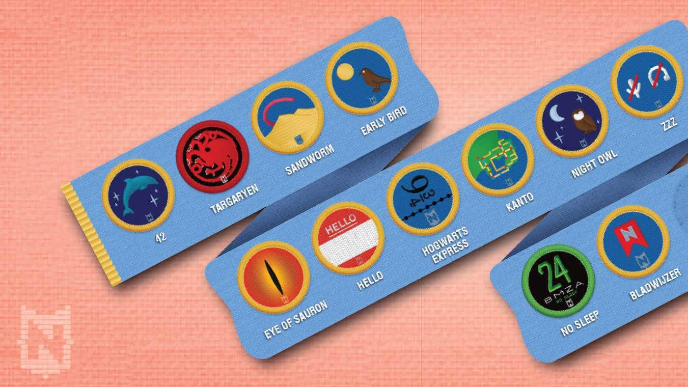 Trials and Tribulations expansion pack promo image with badges on a sash